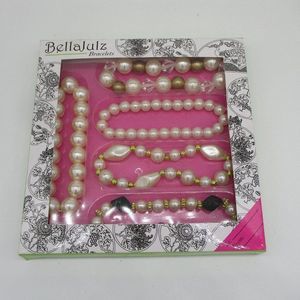 𝅺5 Faux Pearls Stretch Bracelets